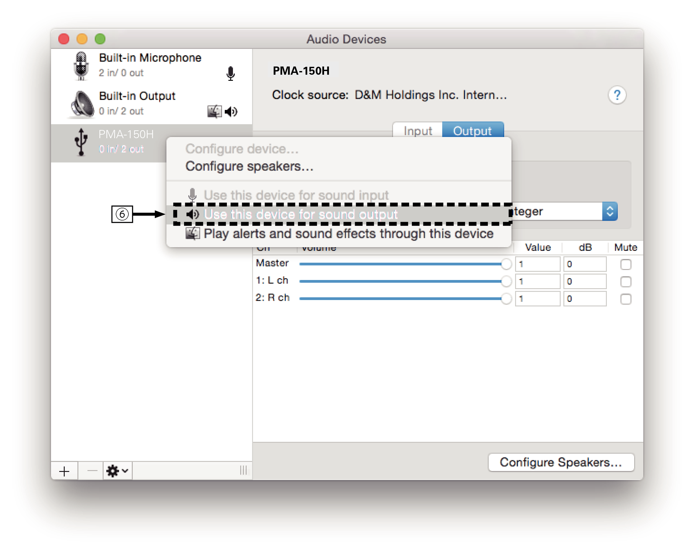 MacOS setting 1 PMA150H